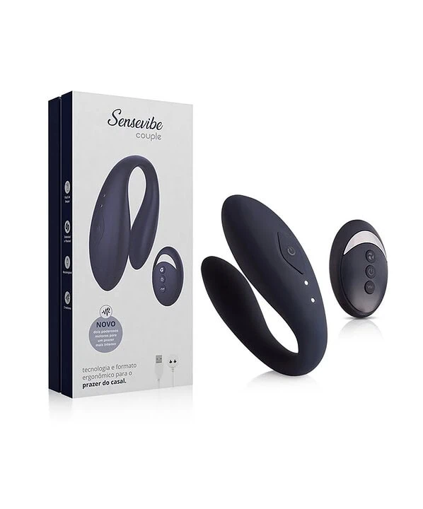 Vibrador de casal recarregável Sensevibe Couple para momentos íntimos.