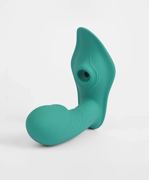 Vibrador de clitóris recarregável com design ergonômico.
