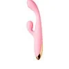 Vibrador rosa para estimulação do ponto G, recarregável e com design ergonômico.