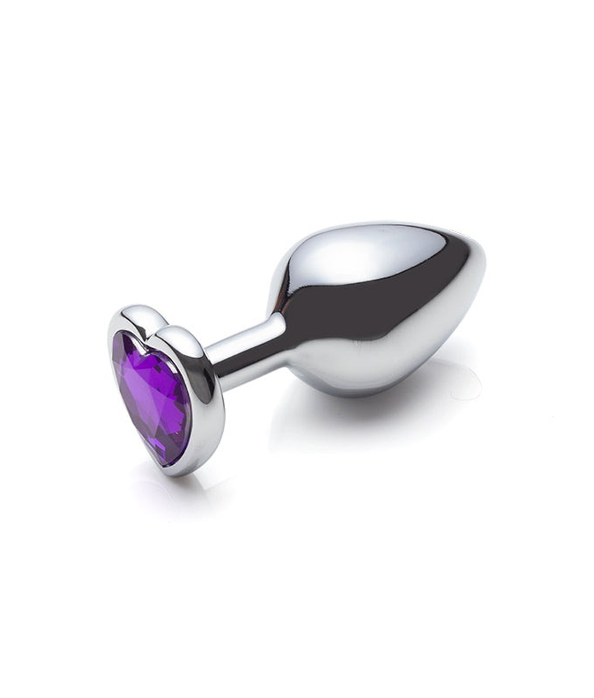 Alternative view of Plug Anal Metal Heart  Cromado