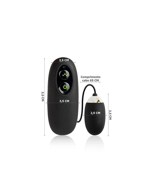 Vibrador e estimulador com controle remoto, design compacto e discreto.
